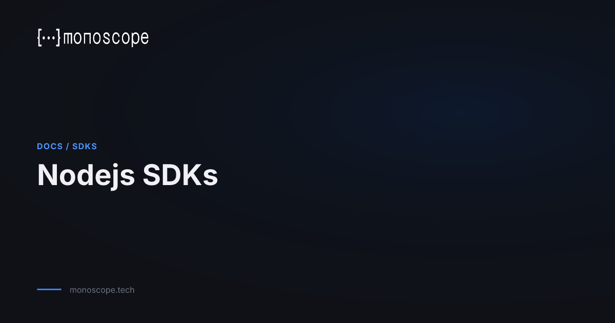 Nodejs SDKs | Monoscope Docs