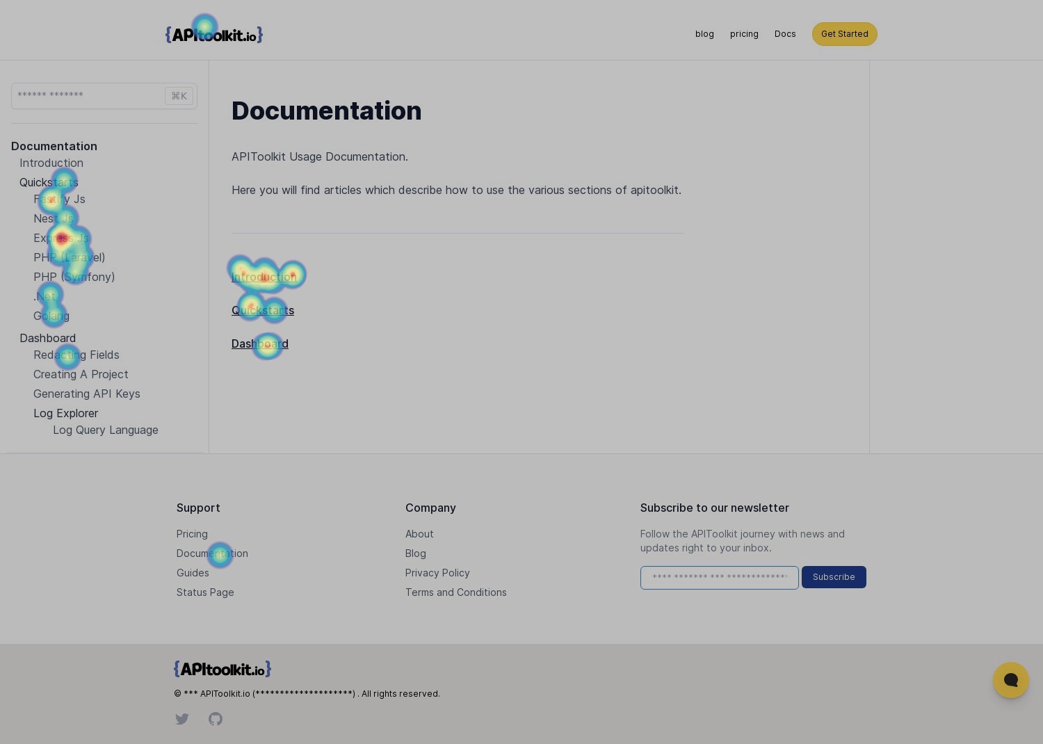 APIToolkit’s Documentation Heatmap
