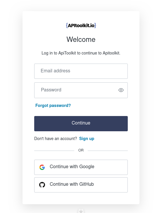 login into apitoolkit