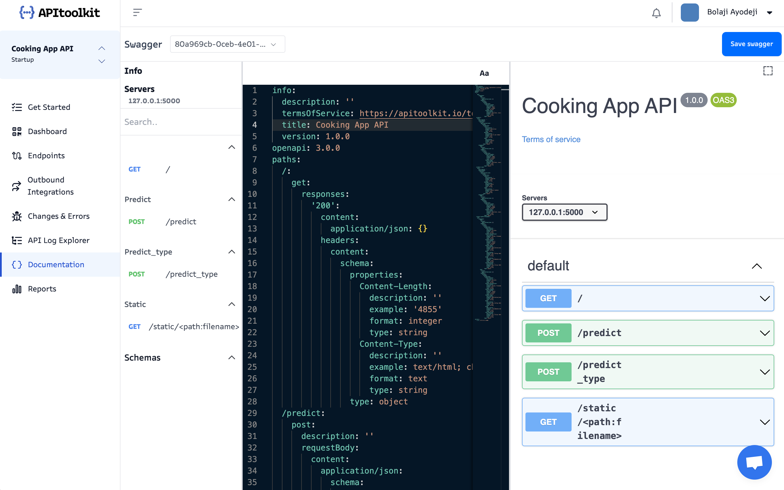 Screenshot of APItoolkit dashboard